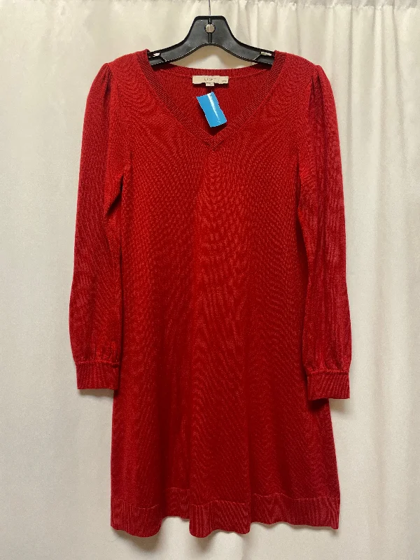 Dress Casual Midi By Loft In Red, Size: Sp