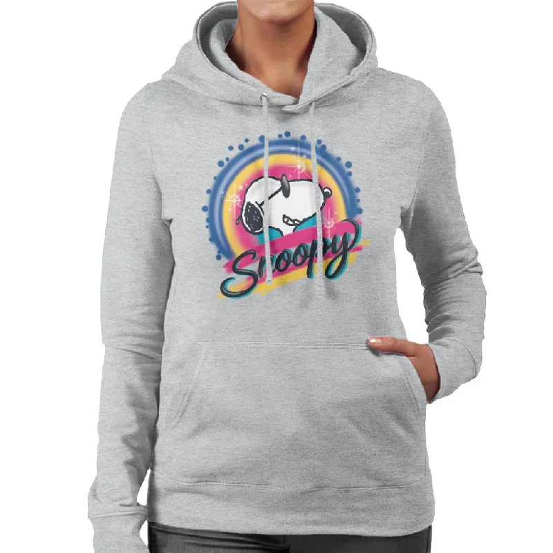 Peanuts Snoopy Wearing Sunglasses Colourful Women's Hooded Sweatshirt