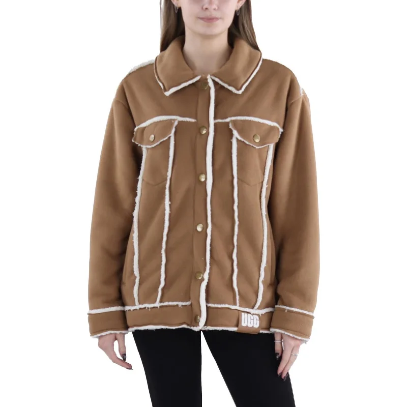 Frankie Womens Fleece Warm Trucker Jacket