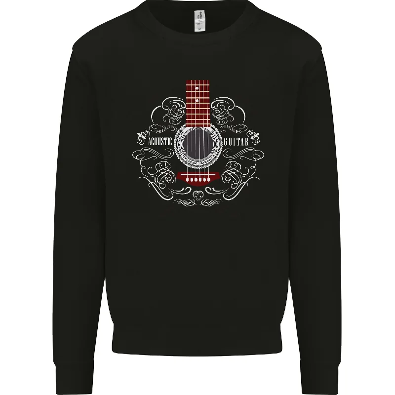 Acoustic Guitar Swirls Mens Sweatshirt Jumper