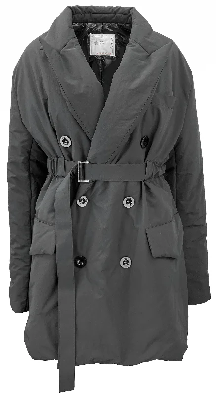 sacai Belted Coat in Black