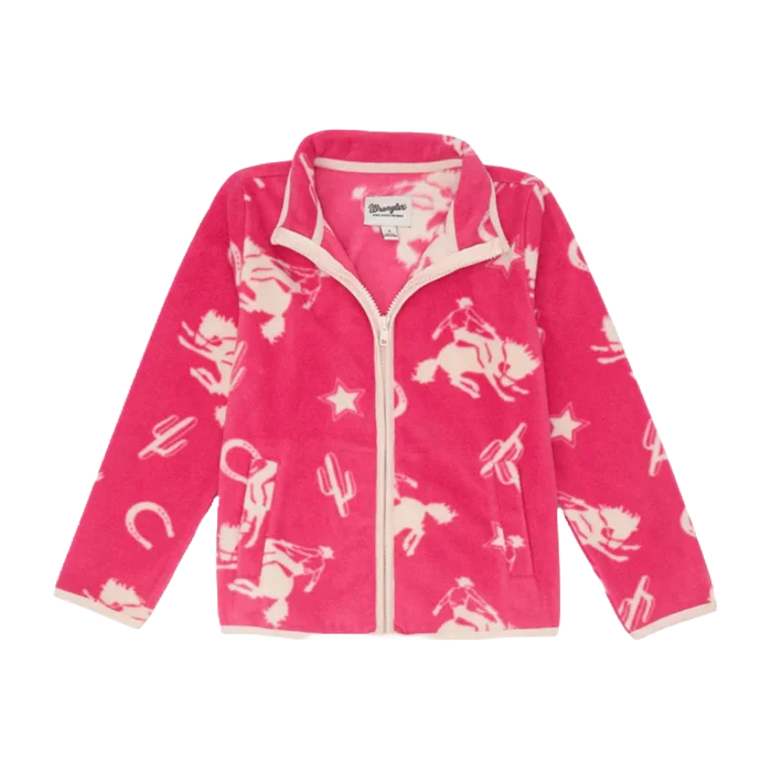 Wrangler Youth Girl's Icons Pink Fleece Full Zip Jacket 112355922