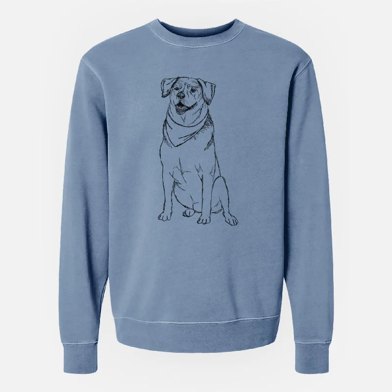 Doodled Charlie the Mixed Breed - Unisex Pigment Dyed Crew Sweatshirt