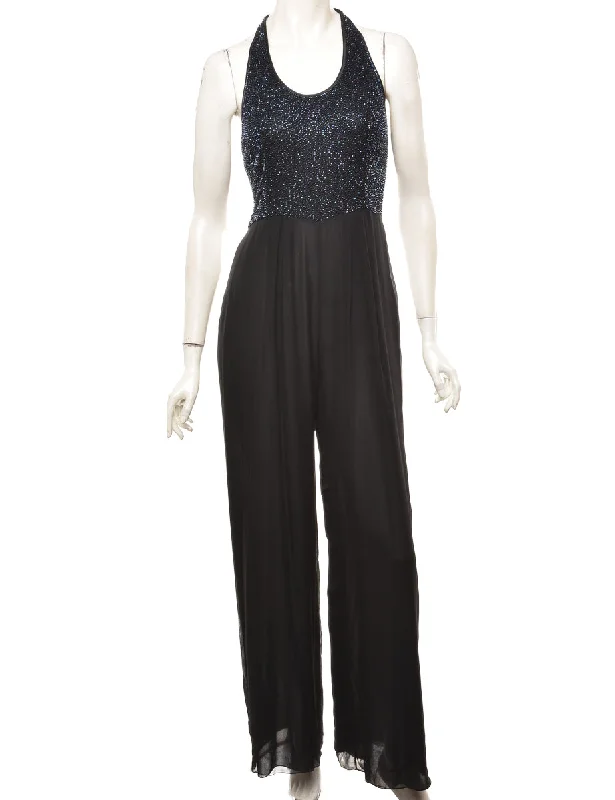 Beaded Silk Jumpsuit - M