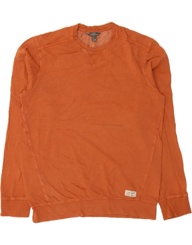 EDDIE BAUER Mens Sweatshirt Jumper Medium Orange Cotton