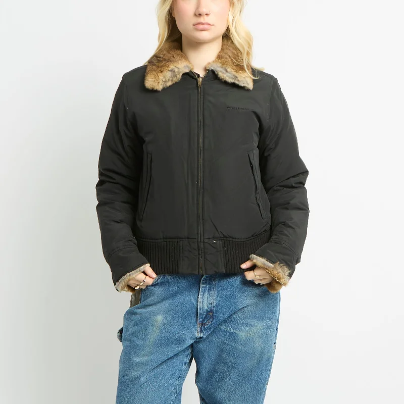 Fur Collared Bomber Jacket - UK 10