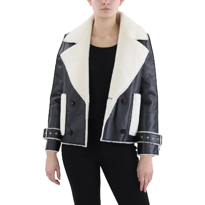 Womens Leather Sherpa Glacier Shield Coat