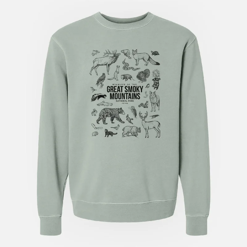 Wildlife of the Great Smoky Mountains National Park - Unisex Pigment Dyed Crew Sweatshirt