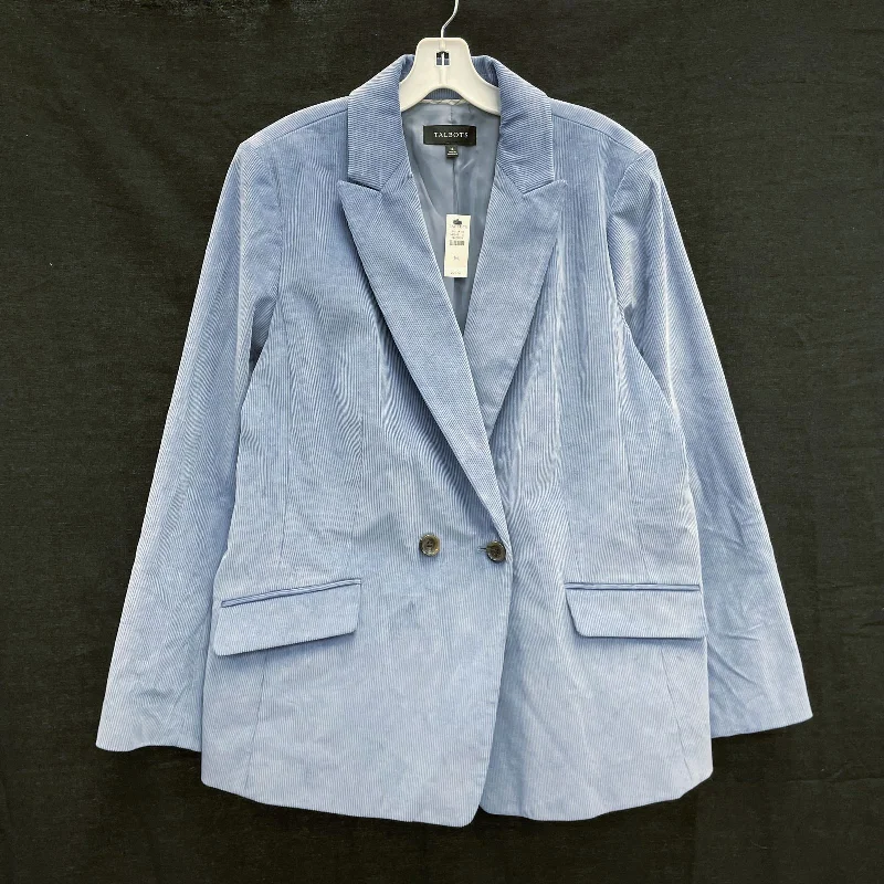 NWT Wmns TALBOTS Blue Corduroy Double Breasted Blazer Jacket Sz 16 MSRP$149