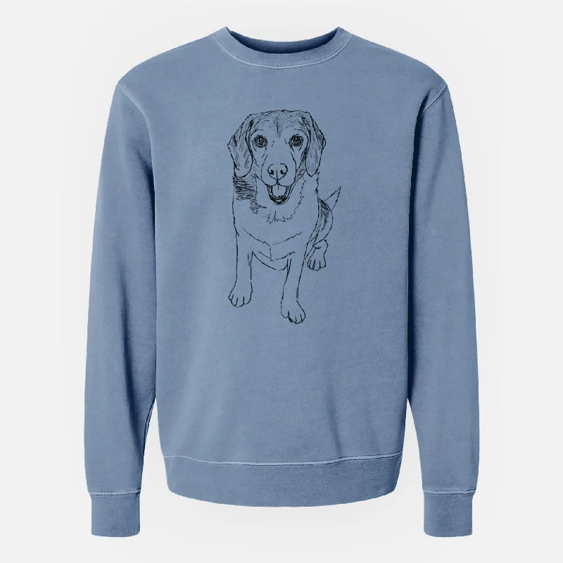 Doodled Maggie the Beagle - Unisex Pigment Dyed Crew Sweatshirt