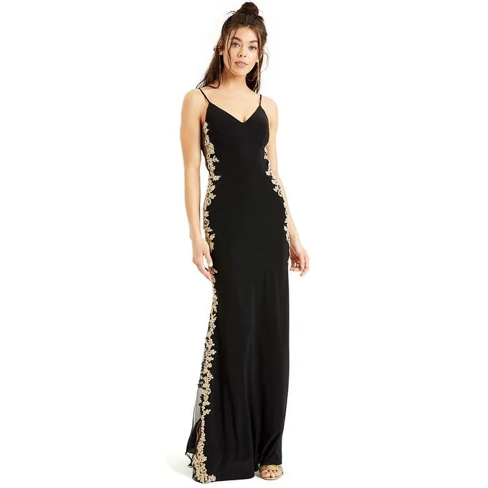 B Darlin Junior's Embroidered Side Gown Black - 5/6