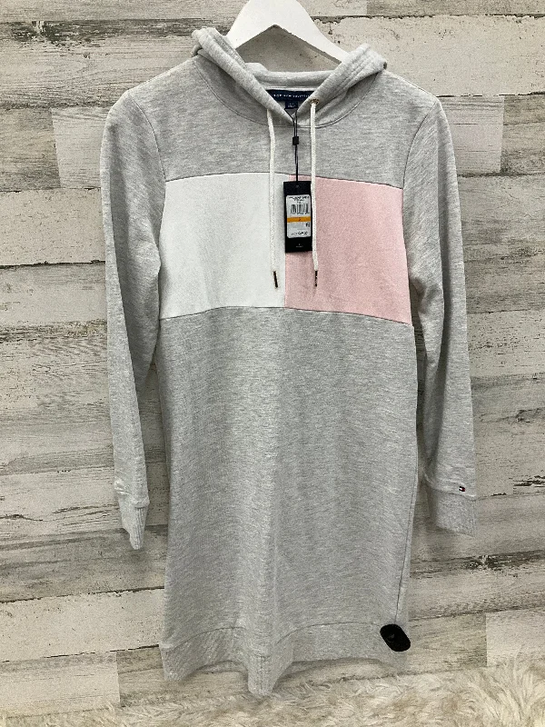 Dress Casual Midi By Tommy Hilfiger In Grey & Pink, Size: S