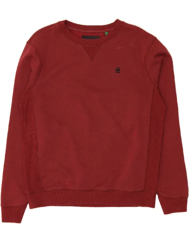 G-STAR Mens Sweatshirt Jumper Medium Red Cotton