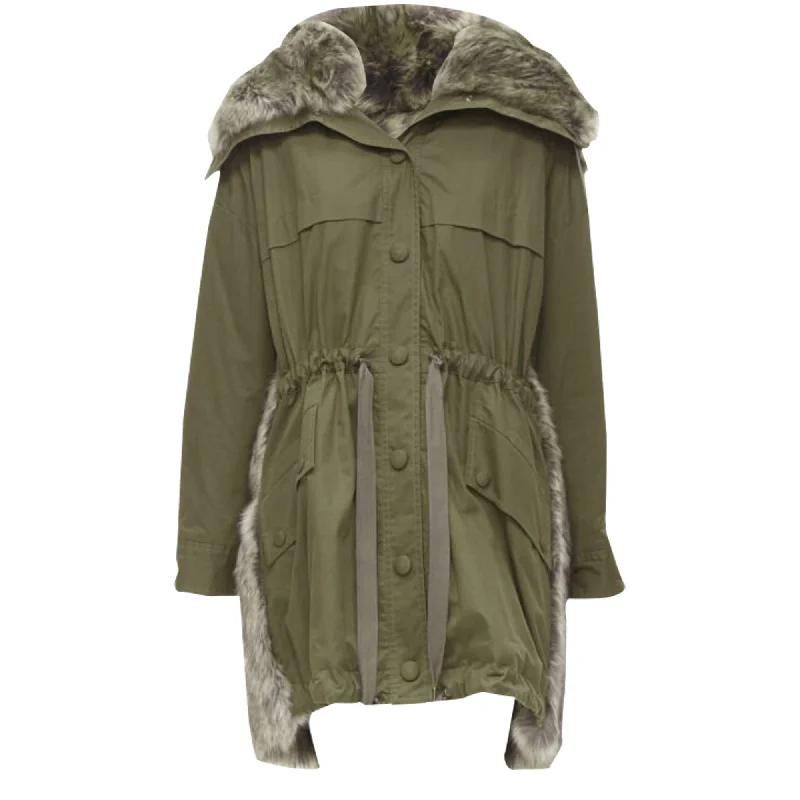 Stella McCartney faux fur military parka