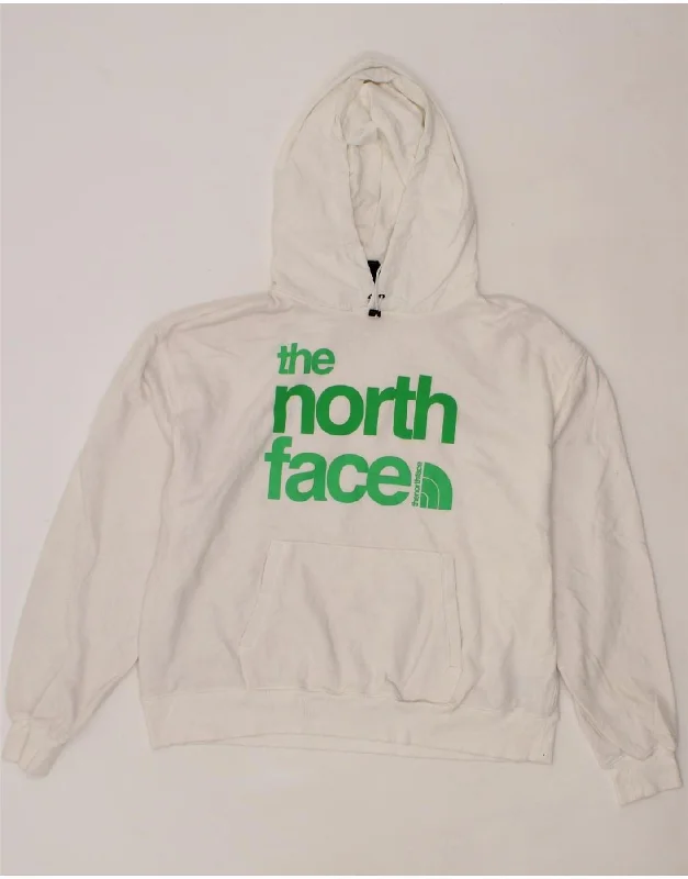 THE NORTH FACE Womens Oversized Graphic Hoodie Jumper UK 14 Medium White