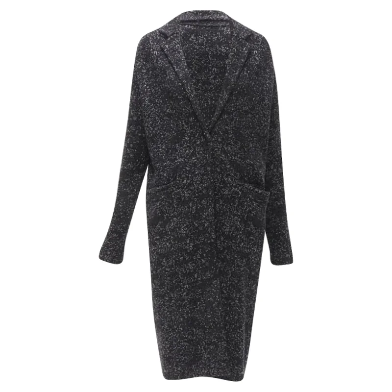 Theory speckle wool blend knitted robe coat