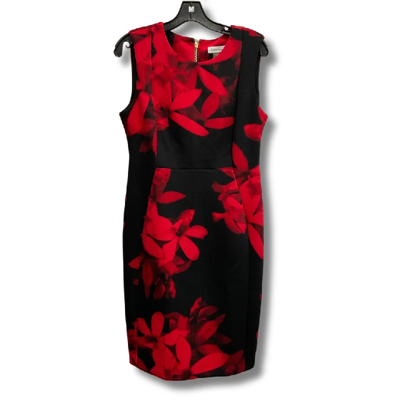 Dress Work By Calvin Klein In Black & Red, Size: L