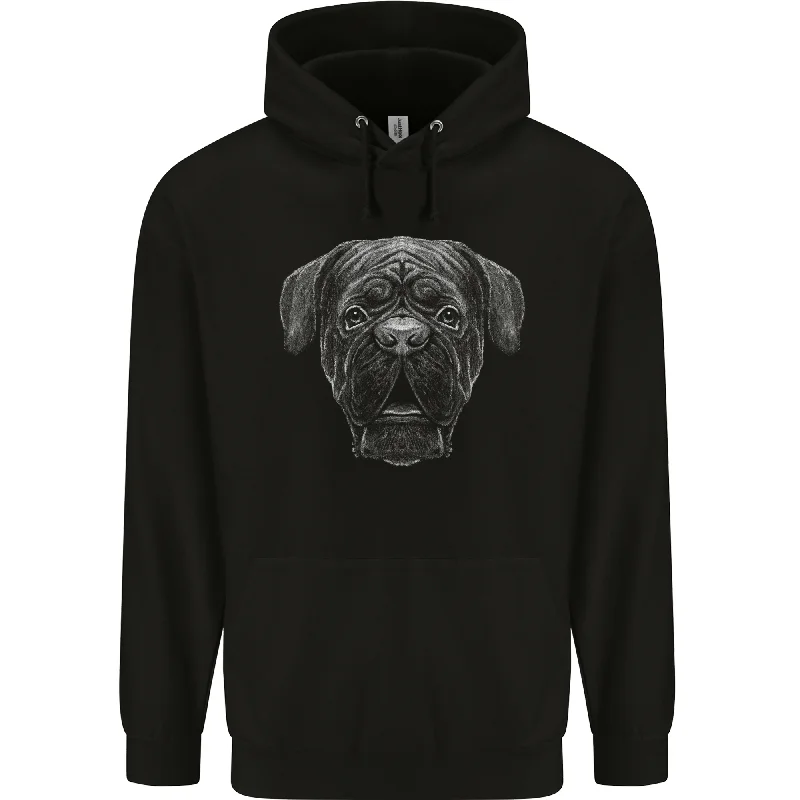 A French Mastiff Dog Dogue Bordeaux Mens 80% Cotton Hoodie