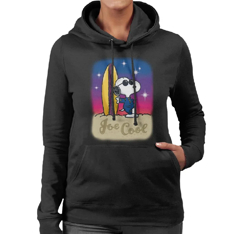 Peanuts Snoopy Cool Sunglass Surfer Women's Hooded Sweatshirt