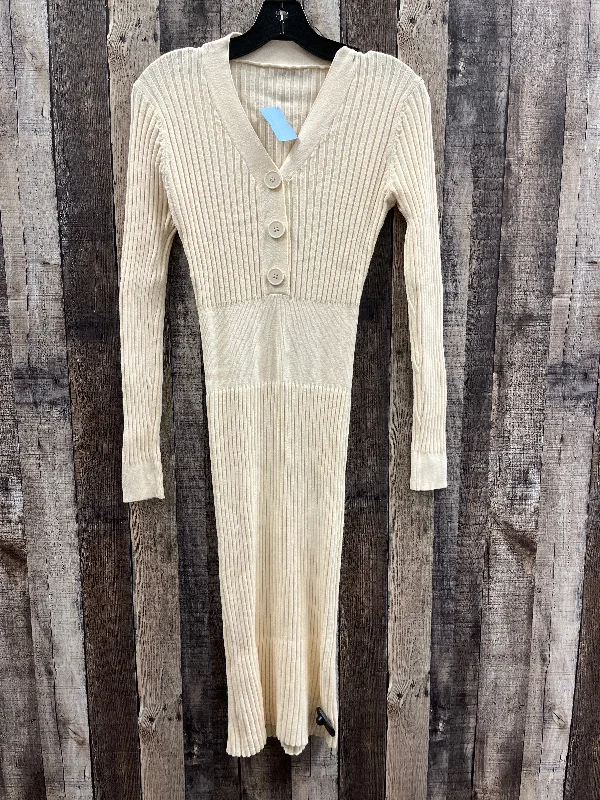 Dress Sweater By Cmf In Cream, Size: S