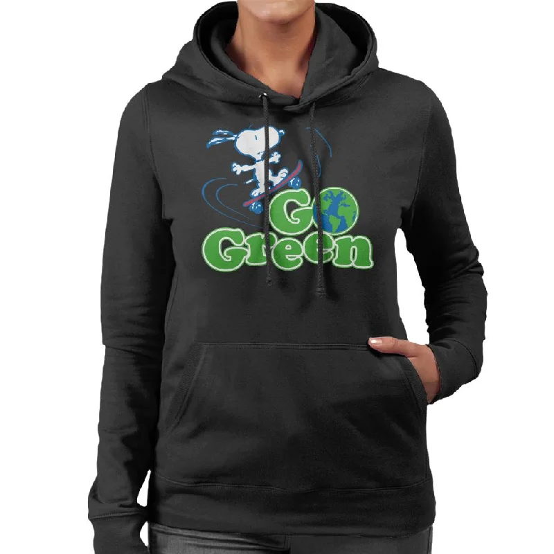 Peanuts Snoopy Go Green Women's Hooded Sweatshirt