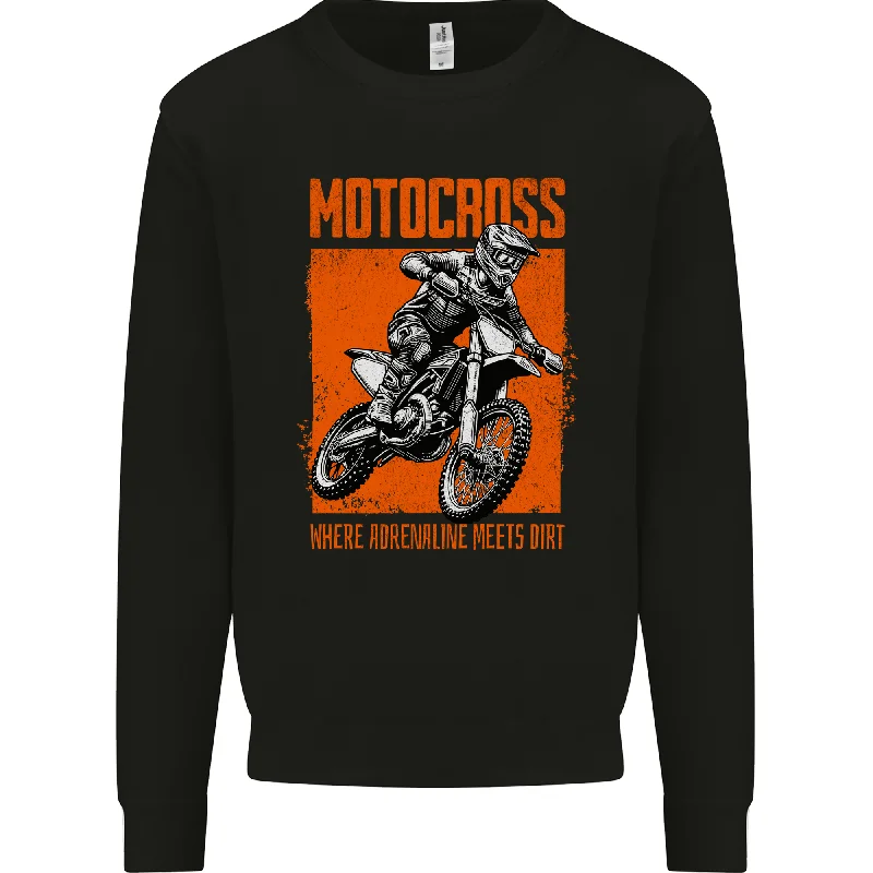 Adrenaline Dirt Motocross MotoX Dirt Bike Mens Sweatshirt Jumper