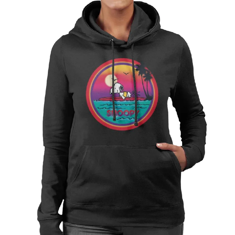 Peanuts Snoopy Surfing Sunset Women's Hooded Sweatshirt