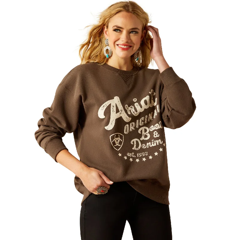 Ariat Ladies Banyan Bark Oversized Crew Sweatshirt 10054612