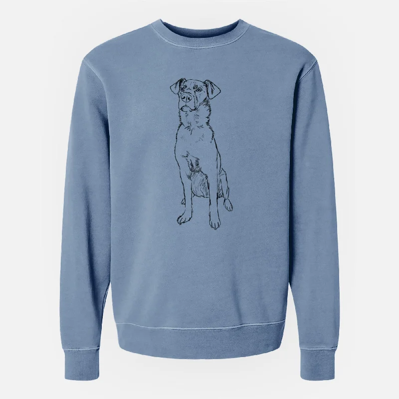 Doodled Grayson the Mixed Breed - Unisex Pigment Dyed Crew Sweatshirt