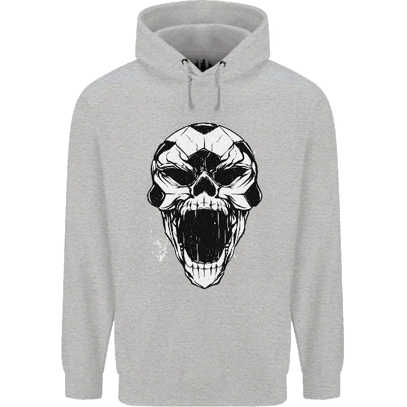 A Football Skull Soccer Footy Mens 80% Cotton Hoodie