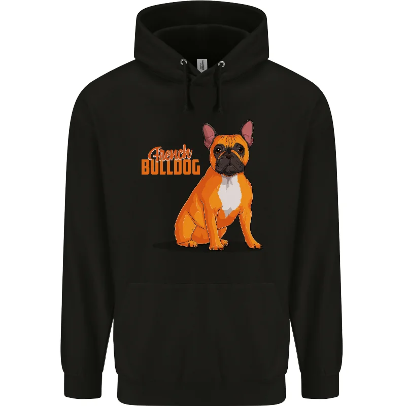 A French Bulldog Illustration Mens 80% Cotton Hoodie