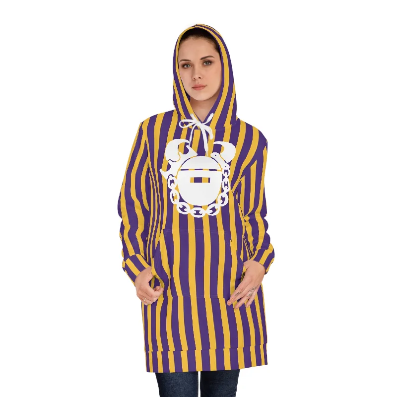 Hoodie Dress - Stripes - Game Day Helmet