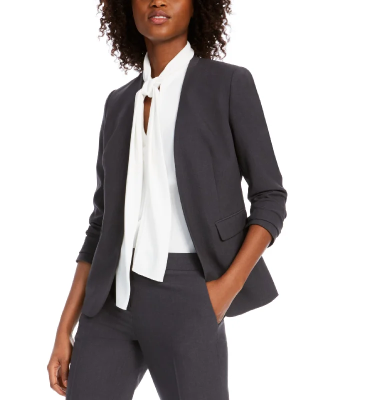 Women's Collarless Open-Front Blazer