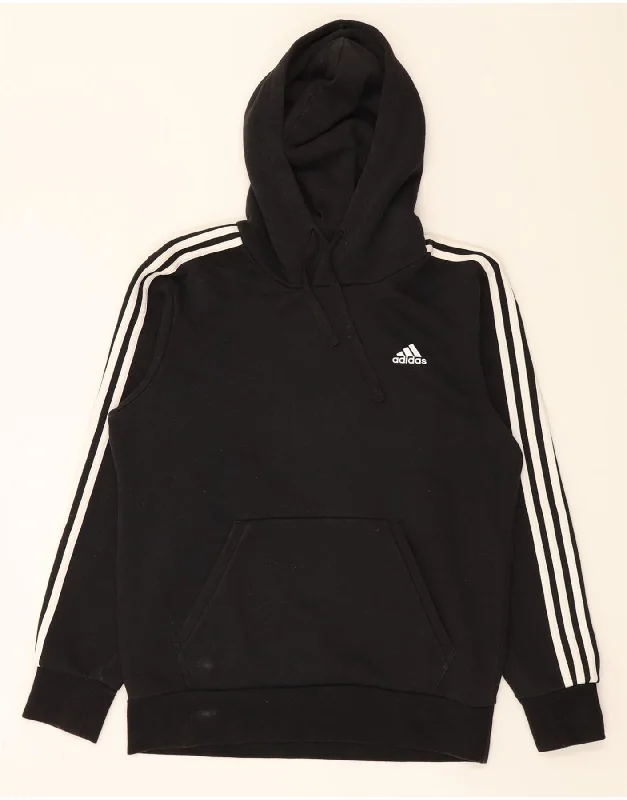 ADIDAS Mens Hoodie Jumper Medium Black Cotton