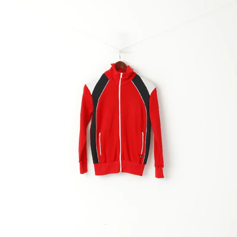 Rodeo Women 36 S Sweatshirt Red Retro Stratch Full Zipper Tracksuit Top