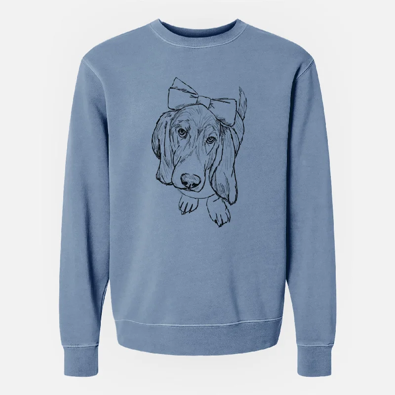 Doodled Daisy the Basset Hound - Unisex Pigment Dyed Crew Sweatshirt