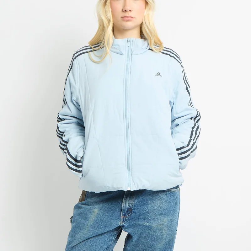 Adidas Three Stripe Thin Puffer Coat - UK 16