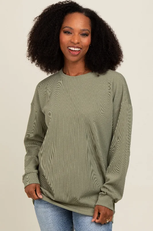 Olive Drop Shoulder Sweatshirt