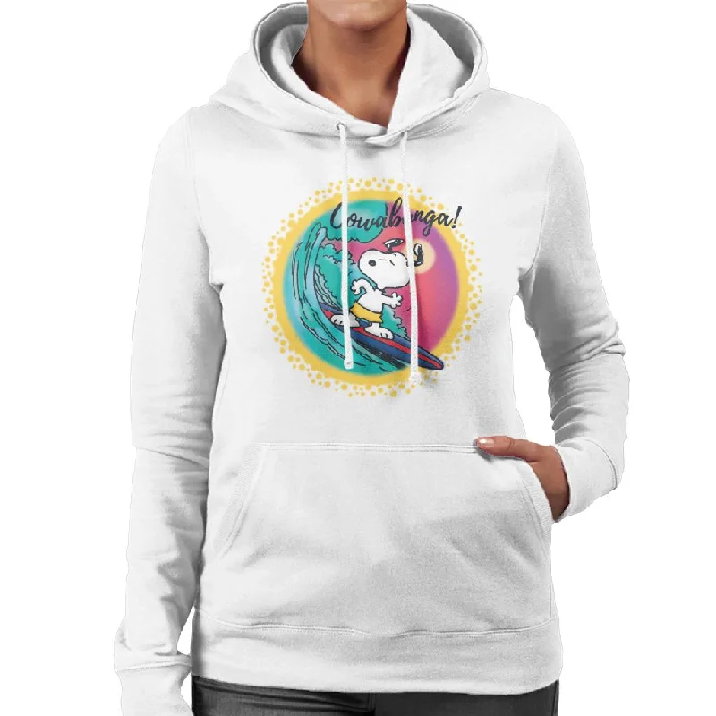 Peanuts Snoopy Surfing Cowabunga Women's Hooded Sweatshirt