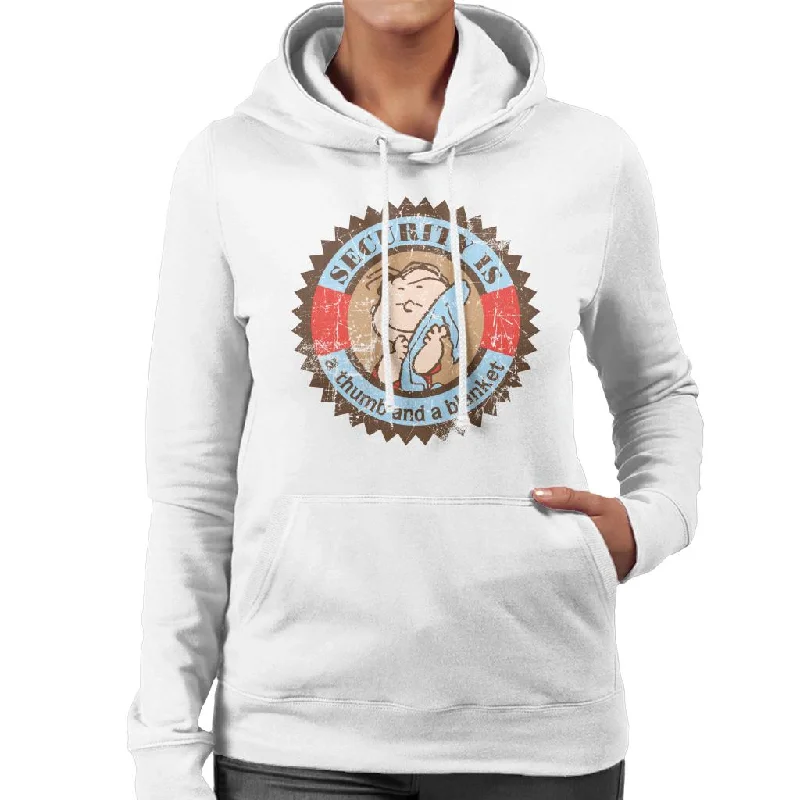 Peanuts Linus Van Pelt Security Is A Thumb And Blanket Women's Hooded Sweatshirt