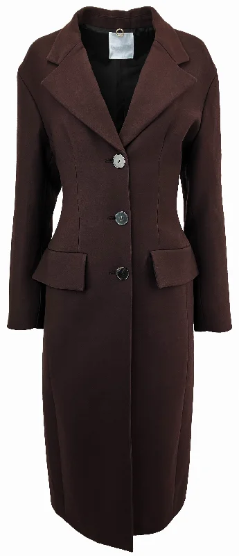 Mantū Wool Coat in Chocolate Brown