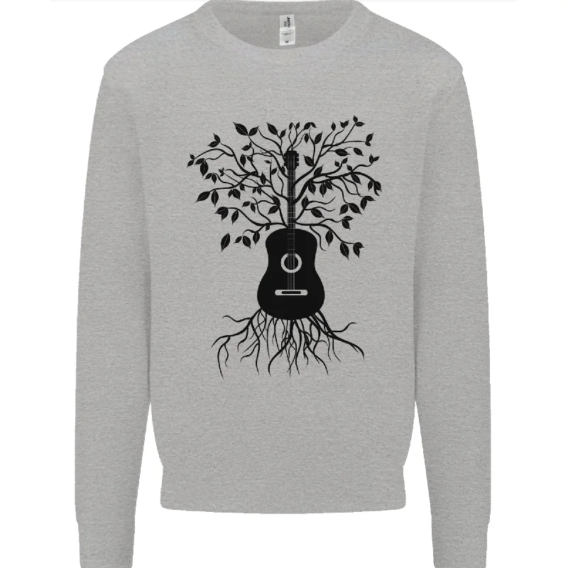 Acoustic Guitar Tree Roots Guitarist Music Mens Sweatshirt Jumper