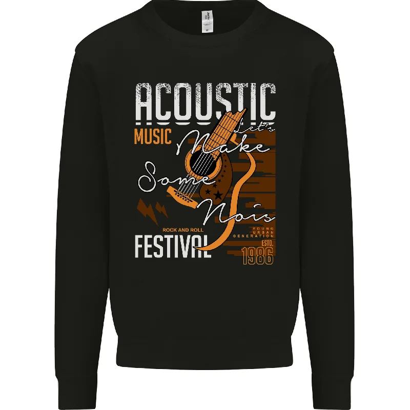 Acoustic Music Country & Western Guitar Mens Sweatshirt Jumper