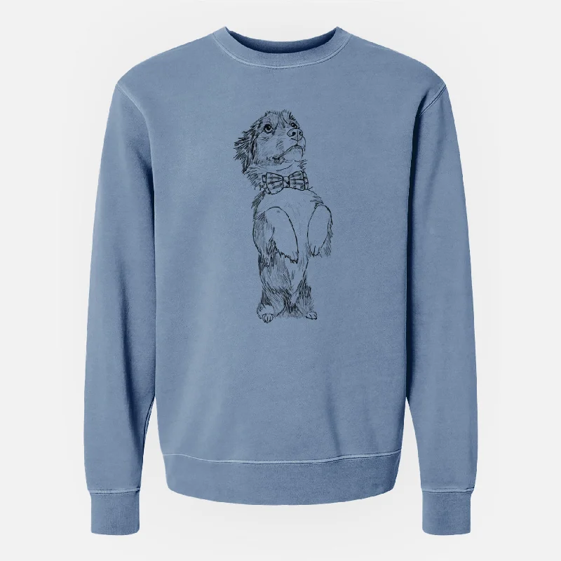 Doodled Oliver the Mixed Breed - Unisex Pigment Dyed Crew Sweatshirt