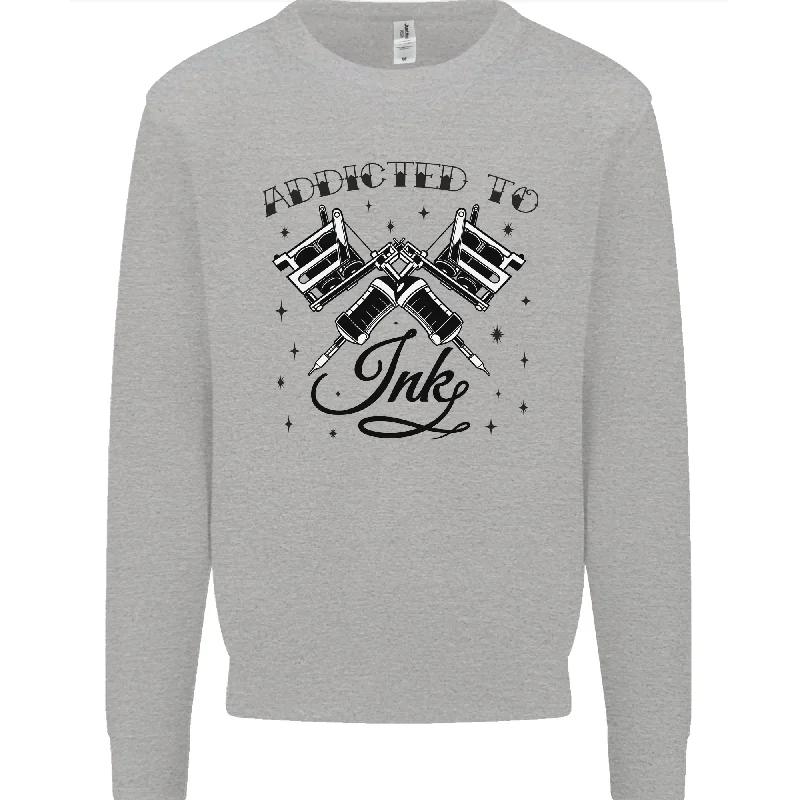 Addicted to Ink Tattoo Artist Tats Mens Sweatshirt Jumper