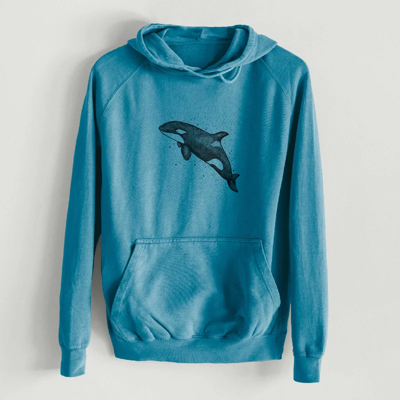 Orca Whale  - Mid-Weight Unisex Vintage 100% Cotton Hoodie