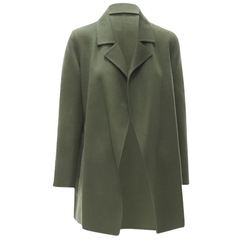 Theory military wool cashmere draped collar coat