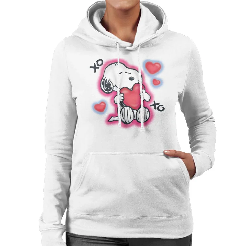 Peanuts Snoopy Hugging Love Heart Xo Women's Hooded Sweatshirt