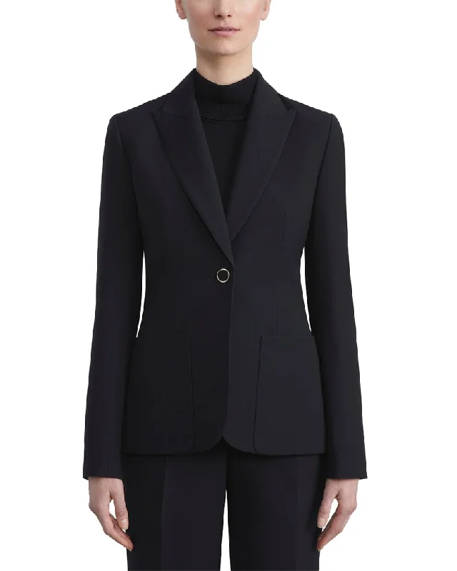 Lafayette 148 New York Patch Pocket Wool & Silk-Blend Jacket