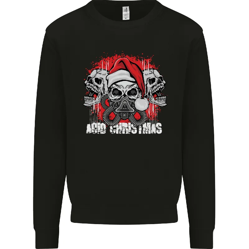 Acid Christmas Skulls Mens Sweatshirt Jumper